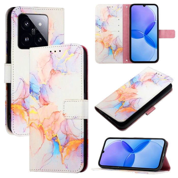 PT003 Funda de teléfono de cuero con tapa y patrón de mármol, For Xiaomi Poco F6, For Xiaomi Poco X6 Neo 5G Global, For Xiaomi 14 Ultra, For Xiaomi 14 Pro, For Xiaomi 14, For Xiaomi Redmi Note 12R / Poco M6 Pro 5G                                       ...