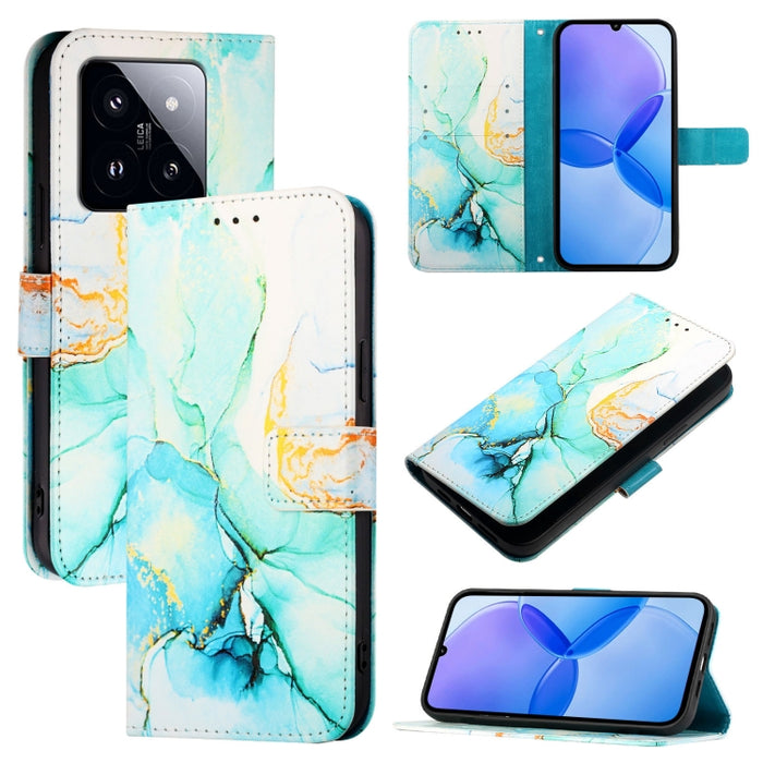 PT003 Funda de teléfono de cuero con tapa y patrón de mármol, For Xiaomi Poco F6, For Xiaomi Poco X6 Neo 5G Global, For Xiaomi 14 Ultra, For Xiaomi 14 Pro, For Xiaomi 14, For Xiaomi Redmi Note 12R / Poco M6 Pro 5G                                       ...