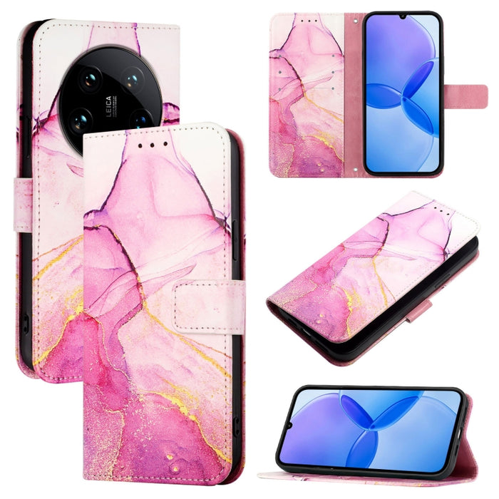 PT003 Funda de teléfono de cuero con tapa y patrón de mármol, For Xiaomi Poco F6, For Xiaomi Poco X6 Neo 5G Global, For Xiaomi 14 Ultra, For Xiaomi 14 Pro, For Xiaomi 14, For Xiaomi Redmi Note 12R / Poco M6 Pro 5G                                       ...