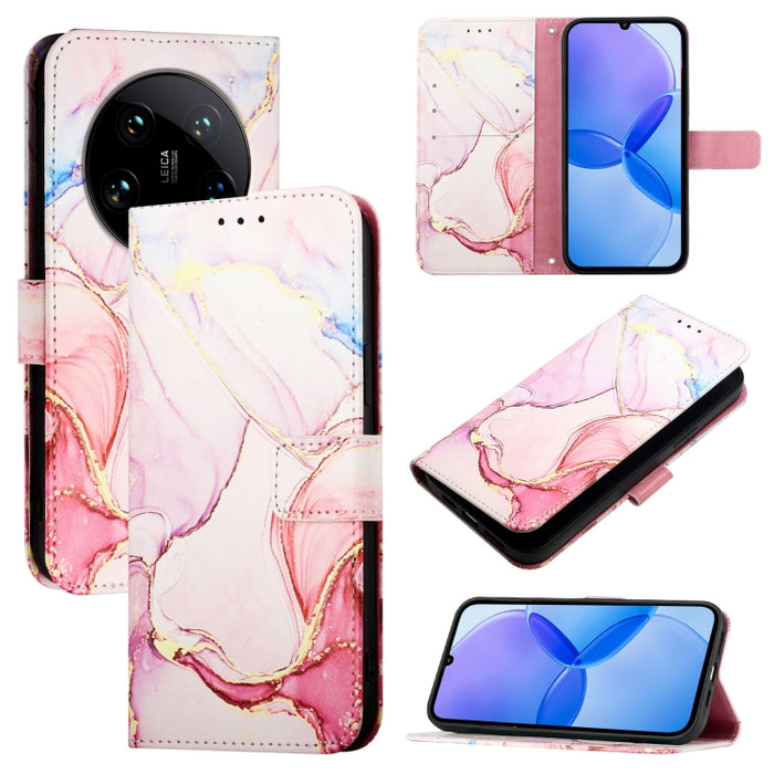 PT003 Funda de teléfono de cuero con tapa y patrón de mármol, For Xiaomi Poco F6, For Xiaomi Poco X6 Neo 5G Global, For Xiaomi 14 Ultra, For Xiaomi 14 Pro, For Xiaomi 14, For Xiaomi Redmi Note 12R / Poco M6 Pro 5G                                       ...