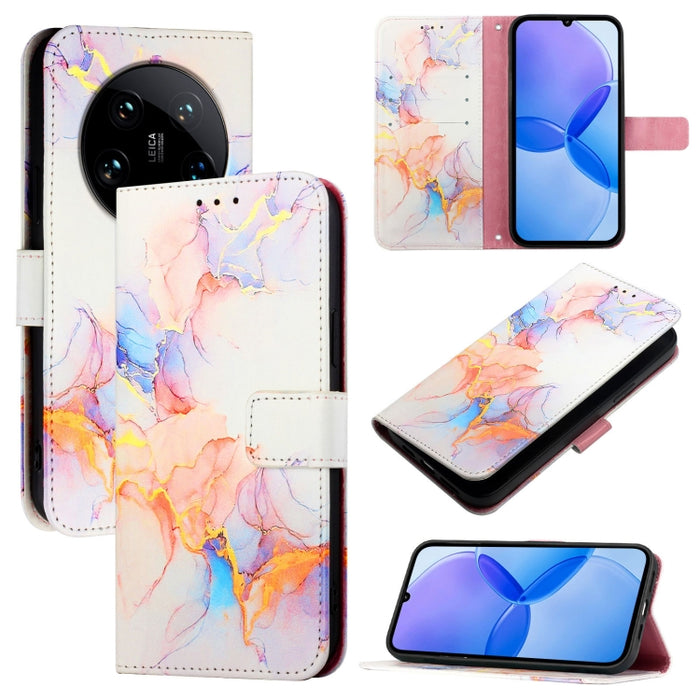 PT003 Funda de teléfono de cuero con tapa y patrón de mármol, For Xiaomi Poco F6, For Xiaomi Poco X6 Neo 5G Global, For Xiaomi 14 Ultra, For Xiaomi 14 Pro, For Xiaomi 14, For Xiaomi Redmi Note 12R / Poco M6 Pro 5G                                       ...