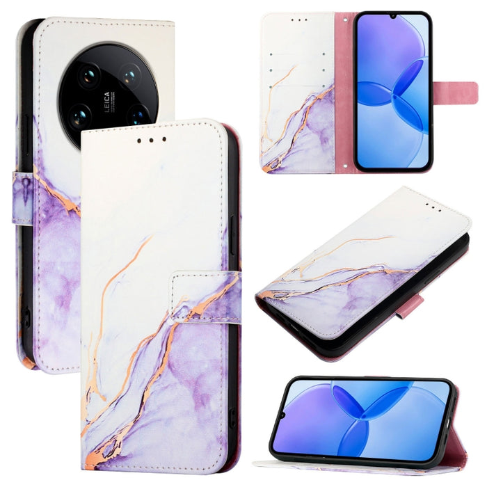 PT003 Funda de teléfono de cuero con tapa y patrón de mármol, For Xiaomi Poco F6, For Xiaomi Poco X6 Neo 5G Global, For Xiaomi 14 Ultra, For Xiaomi 14 Pro, For Xiaomi 14, For Xiaomi Redmi Note 12R / Poco M6 Pro 5G                                       ...