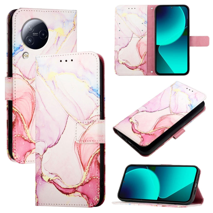 PT003 Funda de teléfono de cuero con tapa y patrón de mármol, For Xiaomi Poco F6, For Xiaomi Poco X6 Neo 5G Global, For Xiaomi 14 Ultra, For Xiaomi 14 Pro, For Xiaomi 14, For Xiaomi Redmi Note 12R / Poco M6 Pro 5G                                       ...