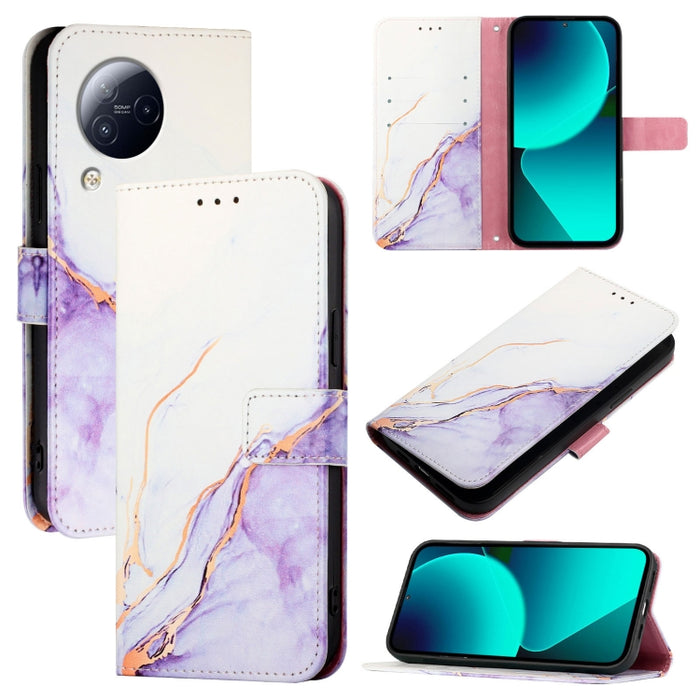 PT003 Funda de teléfono de cuero con tapa y patrón de mármol, For Xiaomi Poco F6, For Xiaomi Poco X6 Neo 5G Global, For Xiaomi 14 Ultra, For Xiaomi 14 Pro, For Xiaomi 14, For Xiaomi Redmi Note 12R / Poco M6 Pro 5G                                       ...