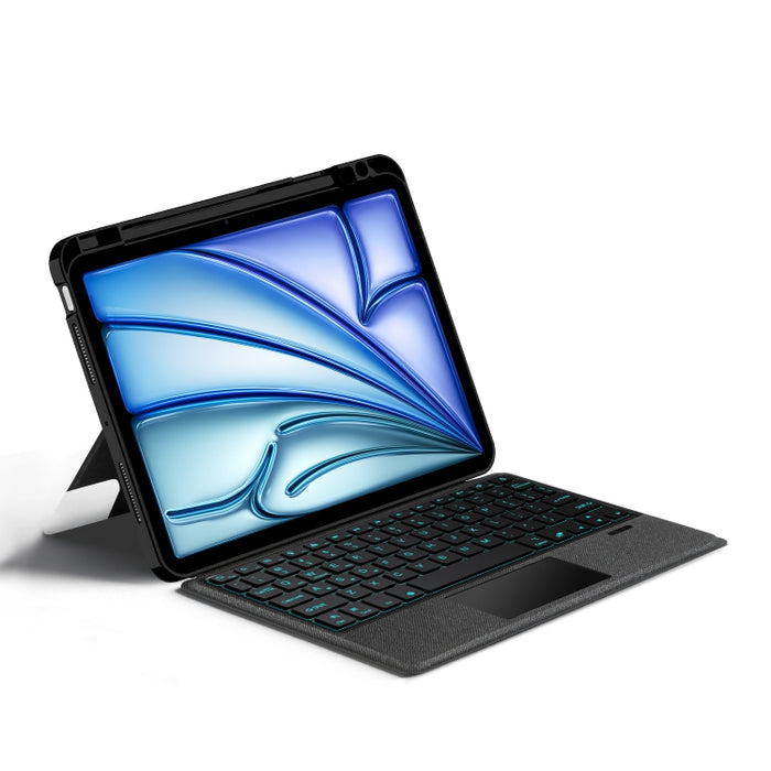 Funda de cuero para tableta con teclado Bluetooth táctil desmontable inteligente con luz de fondo y ranura para lápiz, For iPad Pro 13 2024, For iPad Air 13 2024, For iPad Air 11 2024, For iPad Pro 11 2024, For iPad 10.9 2022, For iPad 10.2 2021       ...