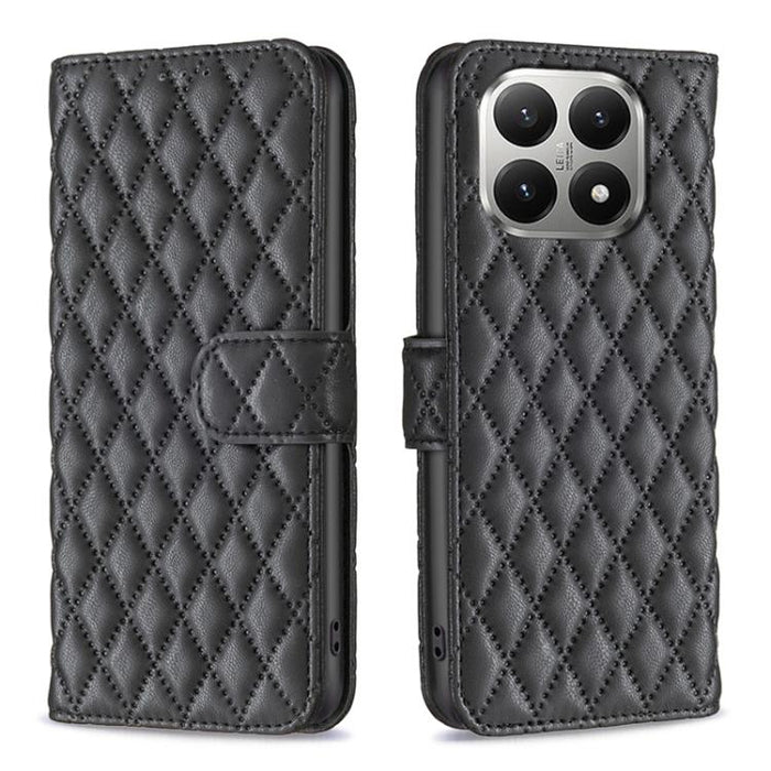 Caja del teléfono del cuero del tirón de la cartera del enrejado del diamante, For Xiaomi 17T Pro 5G, For Xiaomi 17T 5G, For Xiaomi 15T Pro 5G, For Xiaomi 15T 5G, For Xiaomi Poco M6 4G / Redmi 13 4G