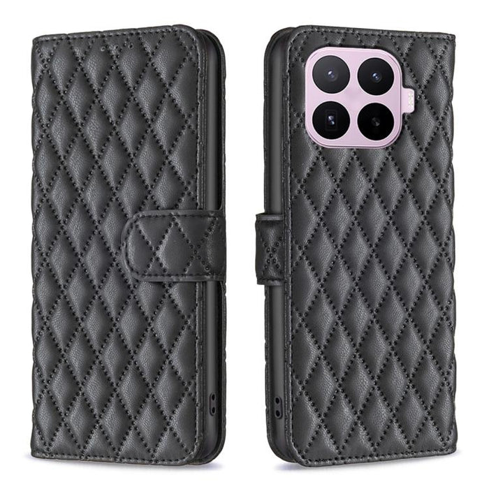 Caja del teléfono del cuero del tirón de la cartera del enrejado del diamante, For Xiaomi 17T Pro 5G, For Xiaomi 17T 5G, For Xiaomi 15T Pro 5G, For Xiaomi 15T 5G, For Xiaomi Poco M6 4G / Redmi 13 4G