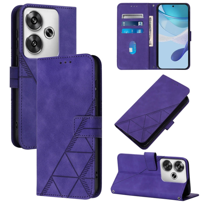 Funda para teléfono de cuero con tapa en relieve 3D cruzada, For Xiaomi 14T, For Xiaomi Poco F6