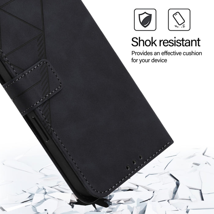 Funda para teléfono de cuero con tapa en relieve 3D cruzada, For Xiaomi 14T, For Xiaomi Poco F6