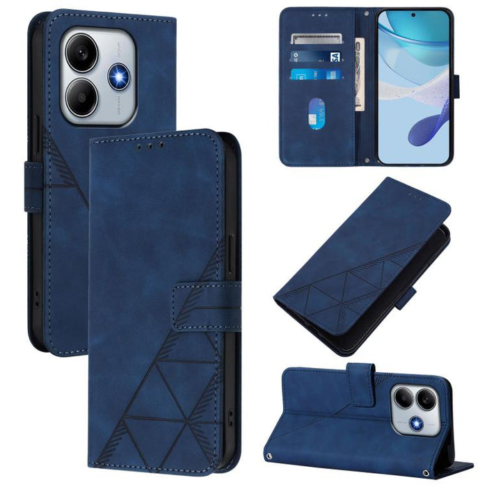 Funda para teléfono de cuero con tapa en relieve 3D cruzada, For Xiaomi 14T, For Xiaomi Poco F6
