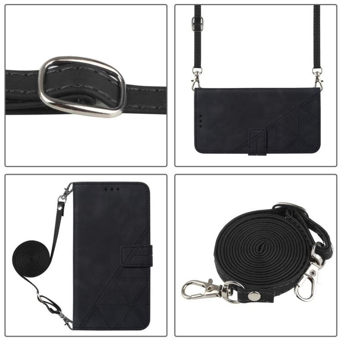 Funda para teléfono de cuero con tapa en relieve 3D cruzada, For Xiaomi 14T, For Xiaomi Poco F6