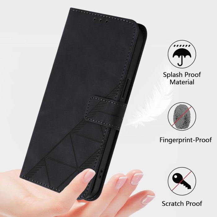 Funda para teléfono de cuero con tapa en relieve 3D cruzada, For Xiaomi 14T, For Xiaomi Poco F6