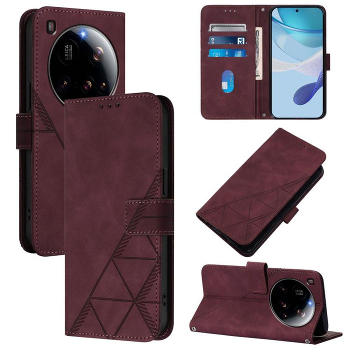 Funda para teléfono de cuero con tapa en relieve 3D cruzada, For Xiaomi 17 Max 5G, For Xiaomi 17T Pro 5G, For Xiaomi Poco M7 4G 169mm, For Xiaomi 15T Pro 5G, For Xiaomi 15T 5G, For Xiaomi Civi 5 Pro, For Xiaomi 15S Pro, For Xiaomi Poco M6 4G / M6 Plus ...