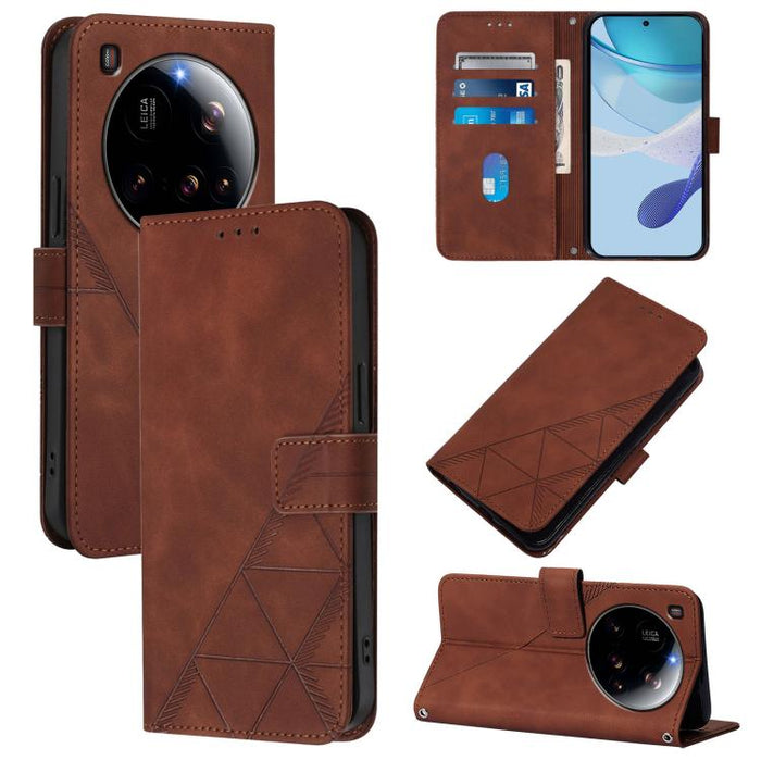 Funda para teléfono de cuero con tapa en relieve 3D cruzada, For Xiaomi 17 Max 5G, For Xiaomi 17T Pro 5G, For Xiaomi Poco M7 4G 169mm, For Xiaomi 15T Pro 5G, For Xiaomi 15T 5G, For Xiaomi Civi 5 Pro, For Xiaomi 15S Pro, For Xiaomi Poco M6 4G / M6 Plus ...