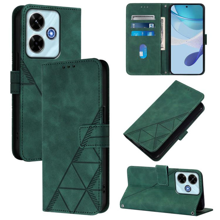 Funda para teléfono de cuero con tapa en relieve 3D cruzada, For Xiaomi 17 Max 5G, For Xiaomi 17T Pro 5G, For Xiaomi Poco M7 4G 169mm, For Xiaomi 15T Pro 5G, For Xiaomi 15T 5G, For Xiaomi Civi 5 Pro, For Xiaomi 15S Pro, For Xiaomi Poco M6 4G / M6 Plus ...
