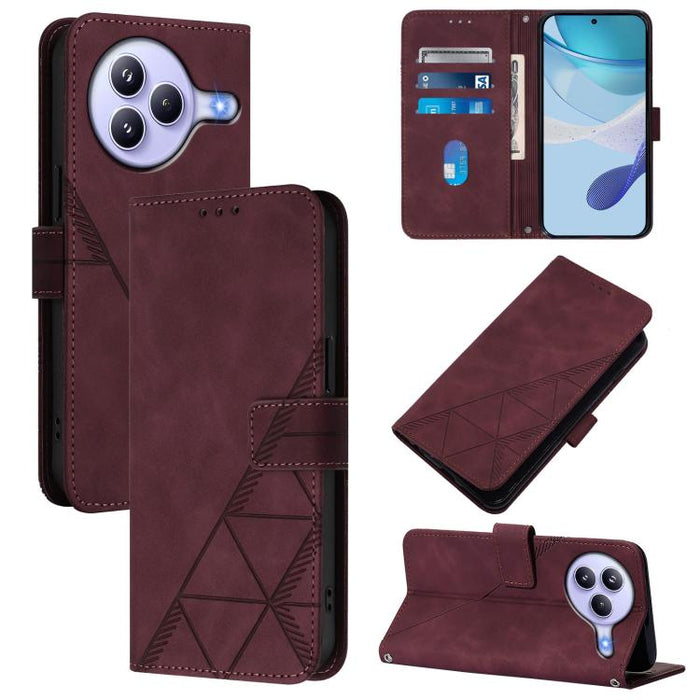 Funda para teléfono de cuero con tapa en relieve 3D cruzada, For Xiaomi 17 Max 5G, For Xiaomi 17T Pro 5G, For Xiaomi Poco M7 4G 169mm, For Xiaomi 15T Pro 5G, For Xiaomi 15T 5G, For Xiaomi Civi 5 Pro, For Xiaomi 15S Pro, For Xiaomi Poco M6 4G / M6 Plus ...