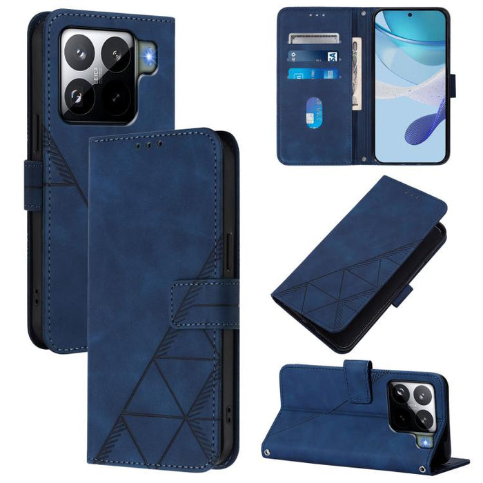 Funda para teléfono de cuero con tapa en relieve 3D cruzada, For Xiaomi 17 Max 5G, For Xiaomi 17T Pro 5G, For Xiaomi Poco M7 4G 169mm, For Xiaomi 15T Pro 5G, For Xiaomi 15T 5G, For Xiaomi Civi 5 Pro, For Xiaomi 15S Pro, For Xiaomi Poco M6 4G / M6 Plus ...