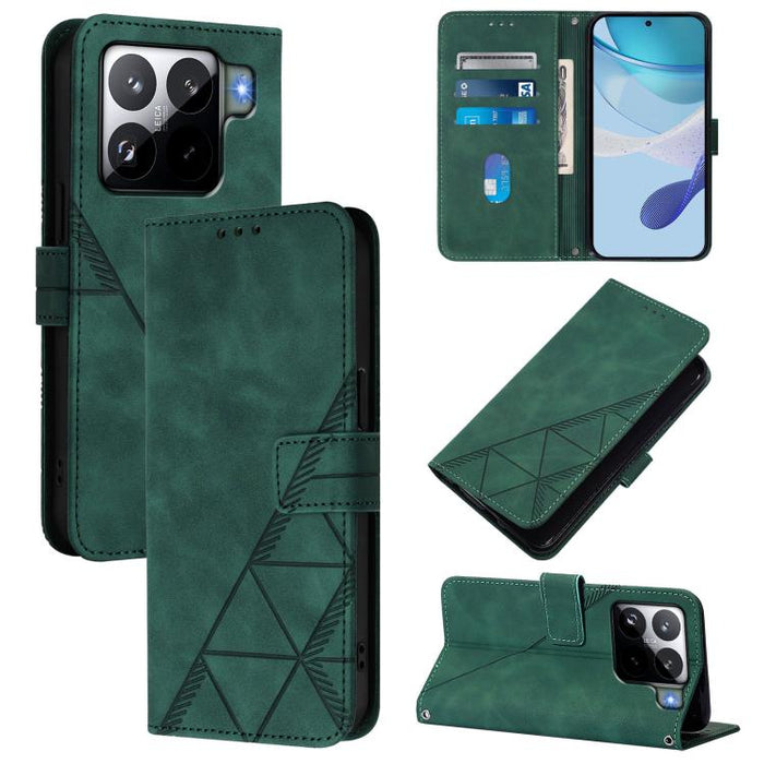 Funda para teléfono de cuero con tapa en relieve 3D cruzada, For Xiaomi 17 Max 5G, For Xiaomi 17T Pro 5G, For Xiaomi Poco M7 4G 169mm, For Xiaomi 15T Pro 5G, For Xiaomi 15T 5G, For Xiaomi Civi 5 Pro, For Xiaomi 15S Pro, For Xiaomi Poco M6 4G / M6 Plus ...