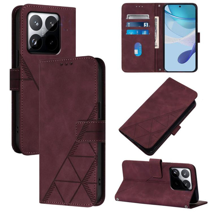 Funda para teléfono de cuero con tapa en relieve 3D cruzada, For Xiaomi 17 Max 5G, For Xiaomi 17T Pro 5G, For Xiaomi Poco M7 4G 169mm, For Xiaomi 15T Pro 5G, For Xiaomi 15T 5G, For Xiaomi Civi 5 Pro, For Xiaomi 15S Pro, For Xiaomi Poco M6 4G / M6 Plus ...
