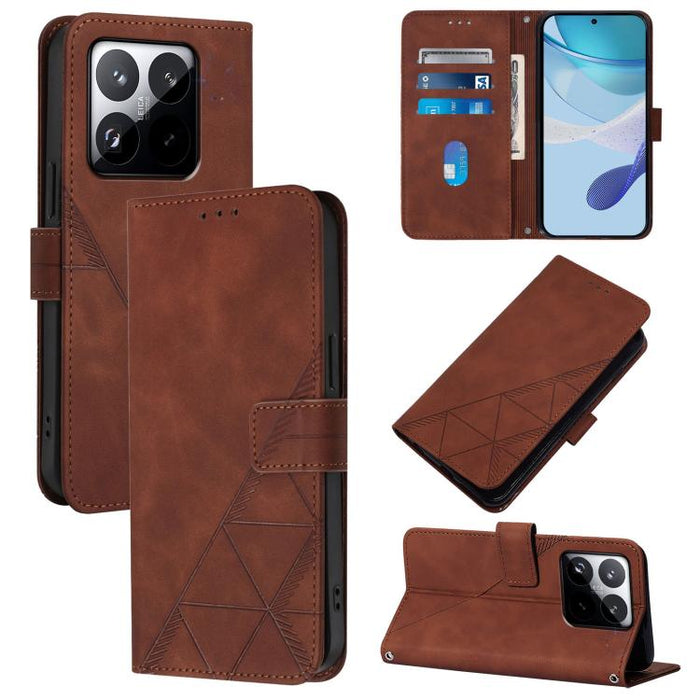 Funda para teléfono de cuero con tapa en relieve 3D cruzada, For Xiaomi 17 Max 5G, For Xiaomi 17T Pro 5G, For Xiaomi Poco M7 4G 169mm, For Xiaomi 15T Pro 5G, For Xiaomi 15T 5G, For Xiaomi Civi 5 Pro, For Xiaomi 15S Pro, For Xiaomi Poco M6 4G / M6 Plus ...