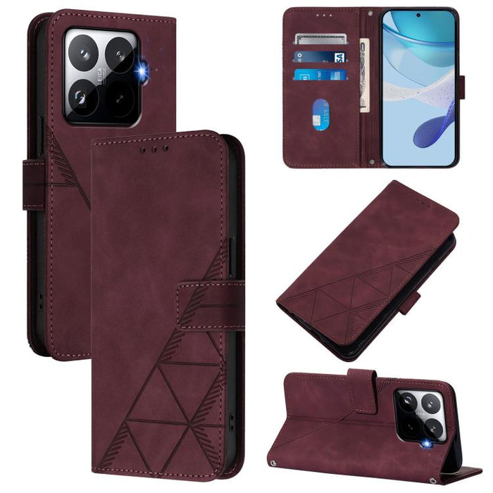 Funda para teléfono de cuero con tapa en relieve 3D cruzada, For Xiaomi 17 Max 5G, For Xiaomi 17T Pro 5G, For Xiaomi Poco M7 4G 169mm, For Xiaomi 15T Pro 5G, For Xiaomi 15T 5G, For Xiaomi Civi 5 Pro, For Xiaomi 15S Pro, For Xiaomi Poco M6 4G / M6 Plus ...