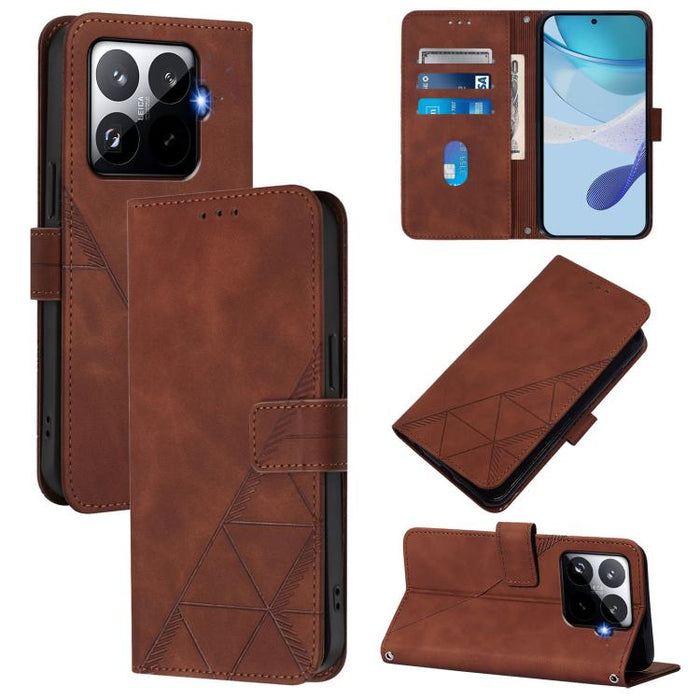 Funda para teléfono de cuero con tapa en relieve 3D cruzada, For Xiaomi 17 Max 5G, For Xiaomi 17T Pro 5G, For Xiaomi Poco M7 4G 169mm, For Xiaomi 15T Pro 5G, For Xiaomi 15T 5G, For Xiaomi Civi 5 Pro, For Xiaomi 15S Pro, For Xiaomi Poco M6 4G / M6 Plus ...