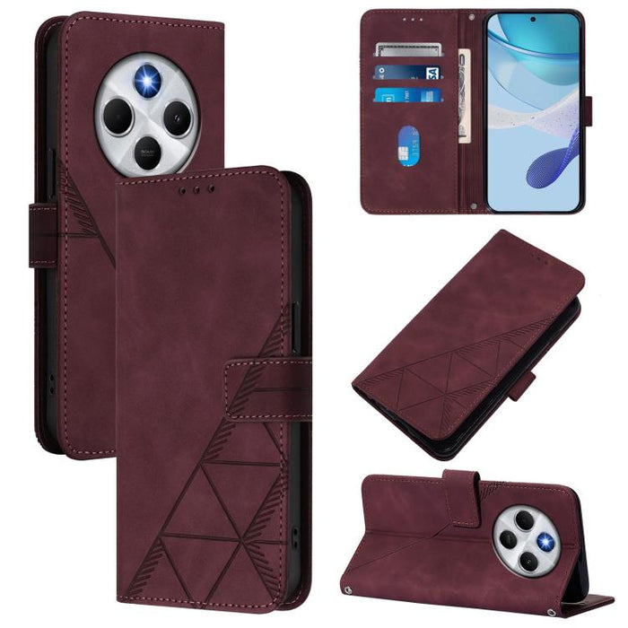 Funda para teléfono de cuero con tapa en relieve 3D cruzada, For Xiaomi 17 Max 5G, For Xiaomi 17T Pro 5G, For Xiaomi Poco M7 4G 169mm, For Xiaomi 15T Pro 5G, For Xiaomi 15T 5G, For Xiaomi Civi 5 Pro, For Xiaomi 15S Pro, For Xiaomi Poco M6 4G / M6 Plus ...