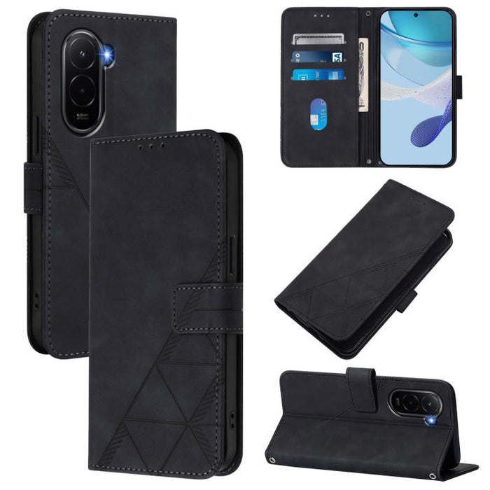 Funda para teléfono de cuero con tapa en relieve 3D cruzada, For Xiaomi 17 Max 5G, For Xiaomi 17T Pro 5G, For Xiaomi Poco M7 4G 169mm, For Xiaomi 15T Pro 5G, For Xiaomi 15T 5G, For Xiaomi Civi 5 Pro, For Xiaomi 15S Pro, For Xiaomi Poco M6 4G / M6 Plus ...