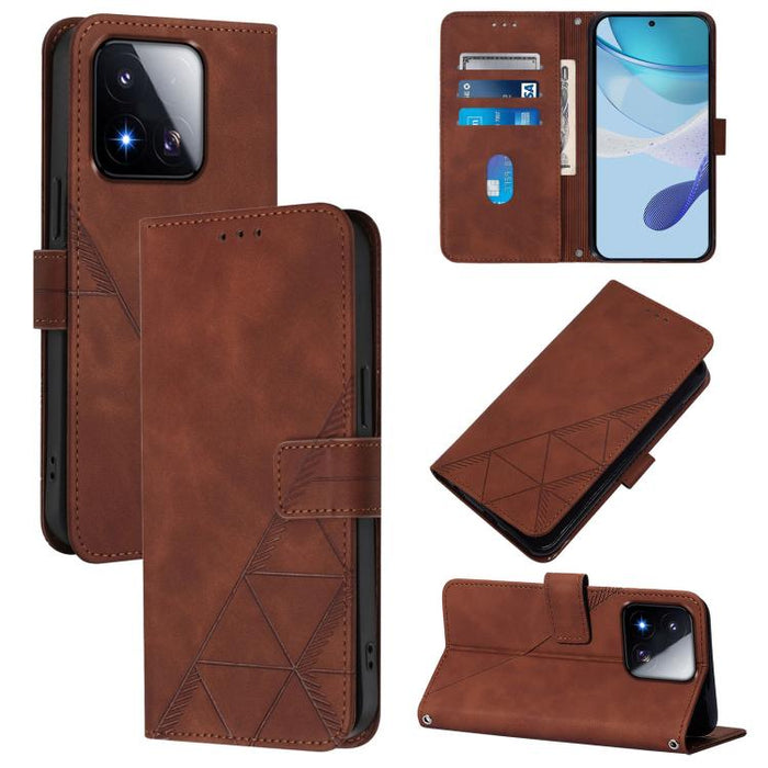 Funda para teléfono de cuero con tapa en relieve 3D cruzada, For Xiaomi 17 Max 5G, For Xiaomi 17T Pro 5G, For Xiaomi Poco M7 4G 169mm, For Xiaomi 15T Pro 5G, For Xiaomi 15T 5G, For Xiaomi Civi 5 Pro, For Xiaomi 15S Pro, For Xiaomi Poco M6 4G / M6 Plus ...