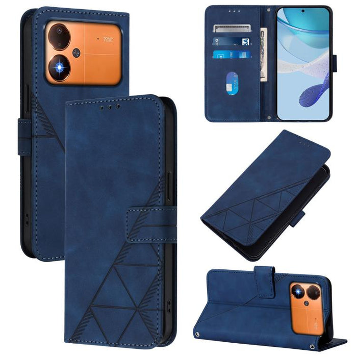 Funda para teléfono de cuero con tapa en relieve 3D cruzada, For Xiaomi 17 Max 5G, For Xiaomi 17T Pro 5G, For Xiaomi Poco M7 4G 169mm, For Xiaomi 15T Pro 5G, For Xiaomi 15T 5G, For Xiaomi Civi 5 Pro, For Xiaomi 15S Pro, For Xiaomi Poco M6 4G / M6 Plus ...
