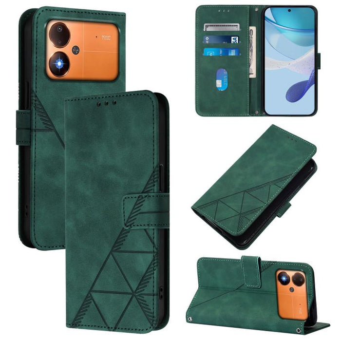 Funda para teléfono de cuero con tapa en relieve 3D cruzada, For Xiaomi 17 Max 5G, For Xiaomi 17T Pro 5G, For Xiaomi Poco M7 4G 169mm, For Xiaomi 15T Pro 5G, For Xiaomi 15T 5G, For Xiaomi Civi 5 Pro, For Xiaomi 15S Pro, For Xiaomi Poco M6 4G / M6 Plus ...