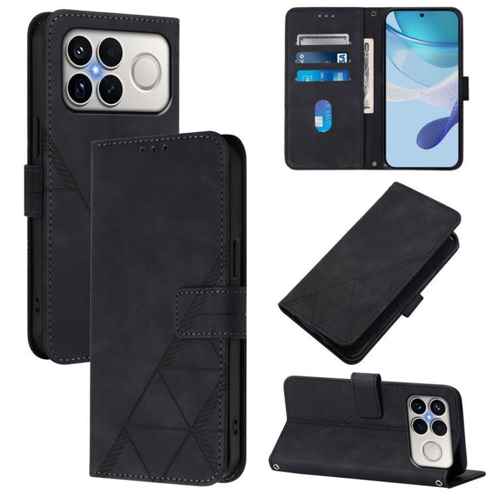 Funda para teléfono de cuero con tapa en relieve 3D cruzada, For Xiaomi 17 Max 5G, For Xiaomi 17T Pro 5G, For Xiaomi Poco M7 4G 169mm, For Xiaomi 15T Pro 5G, For Xiaomi 15T 5G, For Xiaomi Civi 5 Pro, For Xiaomi 15S Pro, For Xiaomi Poco M6 4G / M6 Plus ...