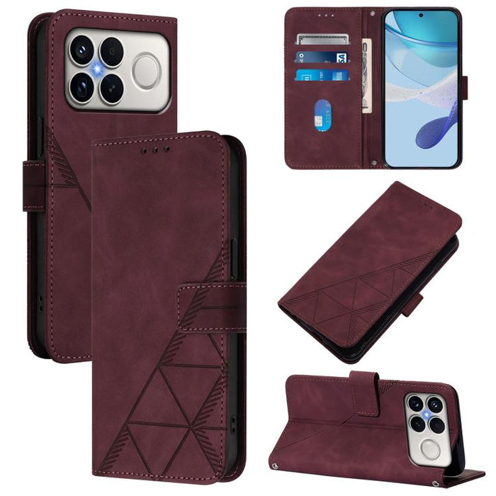 Funda para teléfono de cuero con tapa en relieve 3D cruzada, For Xiaomi 17 Max 5G, For Xiaomi 17T Pro 5G, For Xiaomi Poco M7 4G 169mm, For Xiaomi 15T Pro 5G, For Xiaomi 15T 5G, For Xiaomi Civi 5 Pro, For Xiaomi 15S Pro, For Xiaomi Poco M6 4G / M6 Plus ...