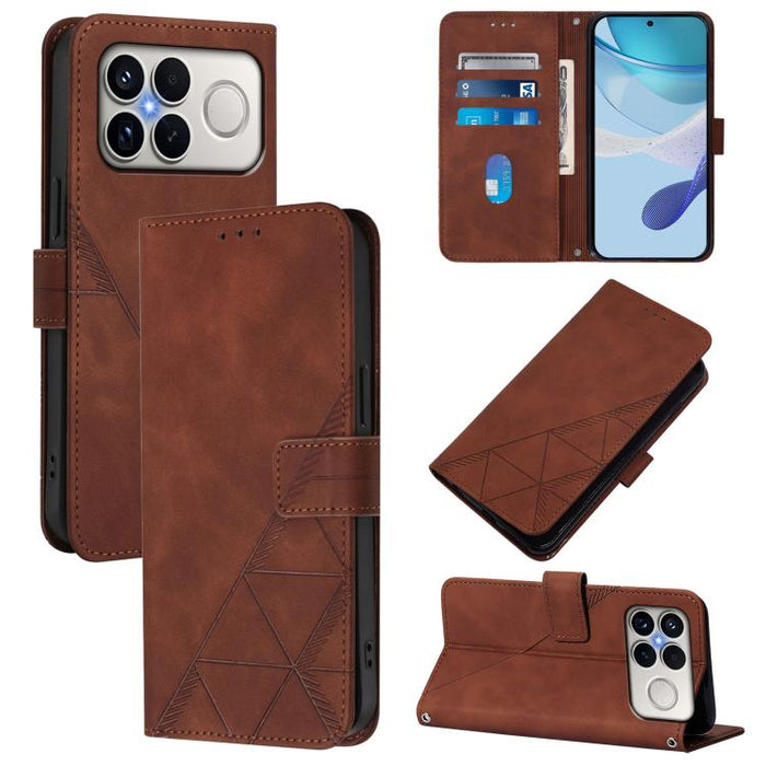 Funda para teléfono de cuero con tapa en relieve 3D cruzada, For Xiaomi 17 Max 5G, For Xiaomi 17T Pro 5G, For Xiaomi Poco M7 4G 169mm, For Xiaomi 15T Pro 5G, For Xiaomi 15T 5G, For Xiaomi Civi 5 Pro, For Xiaomi 15S Pro, For Xiaomi Poco M6 4G / M6 Plus ...