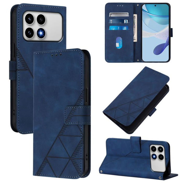 Funda para teléfono de cuero con tapa en relieve 3D cruzada, For Xiaomi 17 Max 5G, For Xiaomi 17T Pro 5G, For Xiaomi Poco M7 4G 169mm, For Xiaomi 15T Pro 5G, For Xiaomi 15T 5G, For Xiaomi Civi 5 Pro, For Xiaomi 15S Pro, For Xiaomi Poco M6 4G / M6 Plus ...