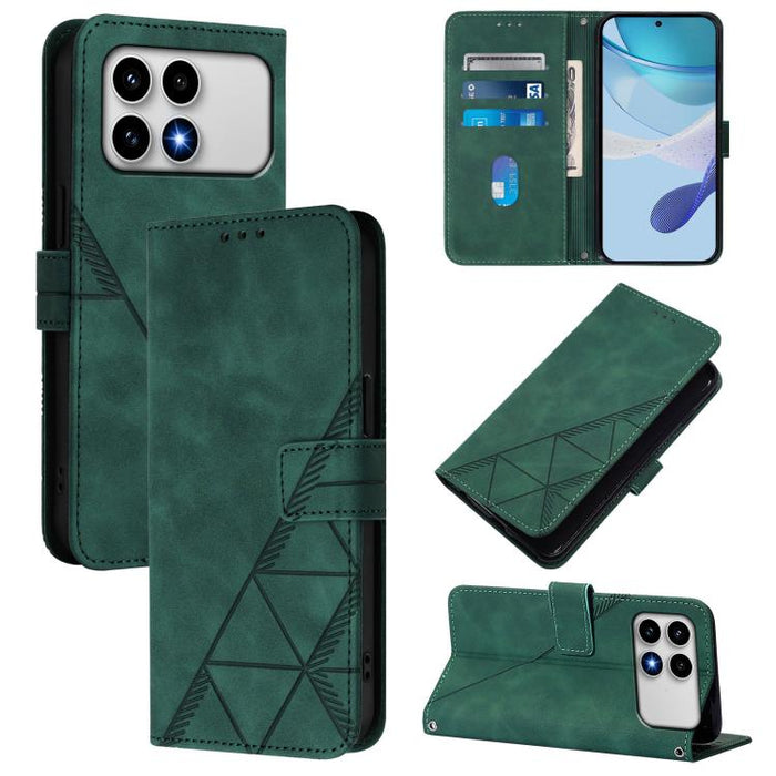 Funda para teléfono de cuero con tapa en relieve 3D cruzada, For Xiaomi 17 Max 5G, For Xiaomi 17T Pro 5G, For Xiaomi Poco M7 4G 169mm, For Xiaomi 15T Pro 5G, For Xiaomi 15T 5G, For Xiaomi Civi 5 Pro, For Xiaomi 15S Pro, For Xiaomi Poco M6 4G / M6 Plus ...