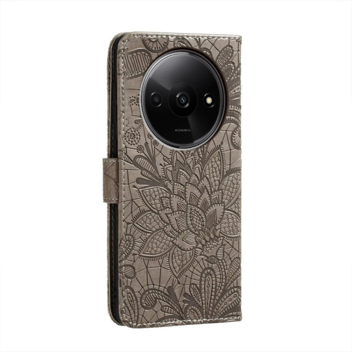Funda para teléfono de cuero con tapa y estampado de flores de encaje, For Xiaomi Redmi A3, For Xiaomi Redmi Note 13 Pro 4G, For Xiaomi Redmi Note 13 4G, For Xiaomi Redmi K70E, For Xiaomi Redmi Note 13R Pro, For Xiaomi 14 Ultra, For Xiaomi Redmi K70