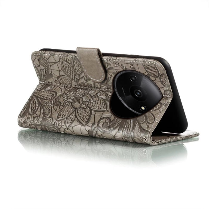 Funda para teléfono de cuero con tapa y estampado de flores de encaje, For Xiaomi Redmi A3, For Xiaomi Redmi Note 13 Pro 4G, For Xiaomi Redmi Note 13 4G, For Xiaomi Redmi K70E, For Xiaomi Redmi Note 13R Pro, For Xiaomi 14 Ultra, For Xiaomi Redmi K70