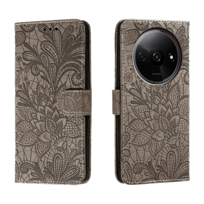 Funda para teléfono de cuero con tapa y estampado de flores de encaje, For Xiaomi Redmi A3, For Xiaomi Redmi Note 13 Pro 4G, For Xiaomi Redmi Note 13 4G, For Xiaomi Redmi K70E, For Xiaomi Redmi Note 13R Pro, For Xiaomi 14 Ultra, For Xiaomi Redmi K70