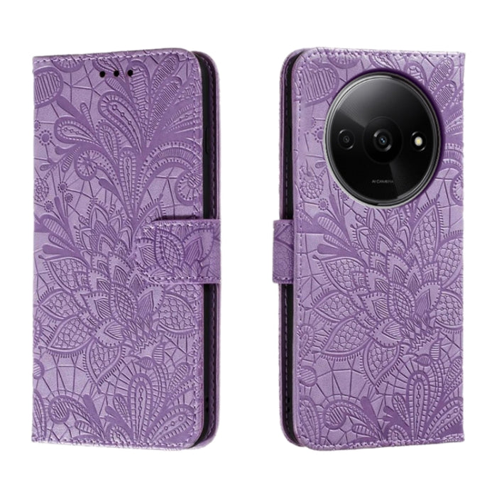 Funda para teléfono de cuero con tapa y estampado de flores de encaje, For Xiaomi Redmi A3, For Xiaomi Redmi Note 13 Pro 4G, For Xiaomi Redmi Note 13 4G, For Xiaomi Redmi K70E, For Xiaomi Redmi Note 13R Pro, For Xiaomi 14 Ultra, For Xiaomi Redmi K70