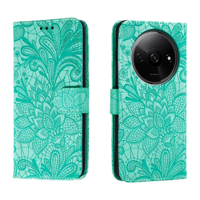 Funda para teléfono de cuero con tapa y estampado de flores de encaje, For Xiaomi Redmi A3, For Xiaomi Redmi Note 13 Pro 4G, For Xiaomi Redmi Note 13 4G, For Xiaomi Redmi K70E, For Xiaomi Redmi Note 13R Pro, For Xiaomi 14 Ultra, For Xiaomi Redmi K70
