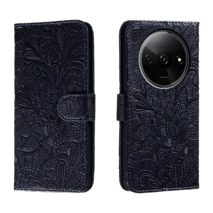 Funda para teléfono de cuero con tapa y estampado de flores de encaje, For Xiaomi Redmi A3, For Xiaomi Redmi Note 13 Pro 4G, For Xiaomi Redmi Note 13 4G, For Xiaomi Redmi K70E, For Xiaomi Redmi Note 13R Pro, For Xiaomi 14 Ultra, For Xiaomi Redmi K70