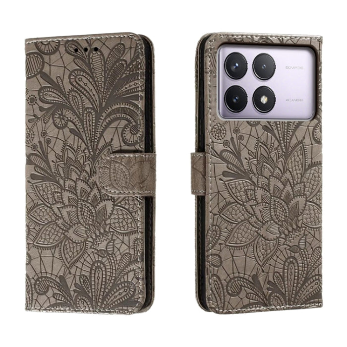 Funda para teléfono de cuero con tapa y estampado de flores de encaje, For Xiaomi Redmi A3, For Xiaomi Redmi Note 13 Pro 4G, For Xiaomi Redmi Note 13 4G, For Xiaomi Redmi K70E, For Xiaomi Redmi Note 13R Pro, For Xiaomi 14 Ultra, For Xiaomi Redmi K70