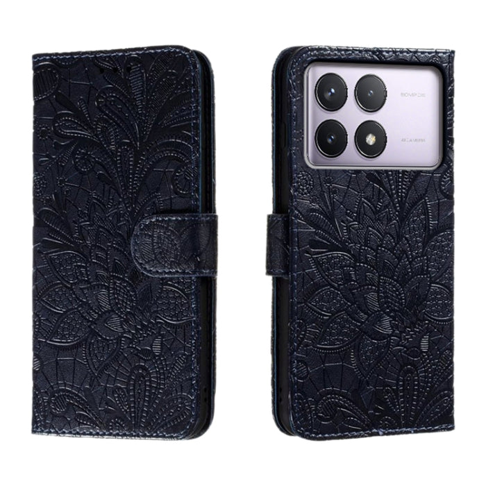 Funda para teléfono de cuero con tapa y estampado de flores de encaje, For Xiaomi Redmi A3, For Xiaomi Redmi Note 13 Pro 4G, For Xiaomi Redmi Note 13 4G, For Xiaomi Redmi K70E, For Xiaomi Redmi Note 13R Pro, For Xiaomi 14 Ultra, For Xiaomi Redmi K70