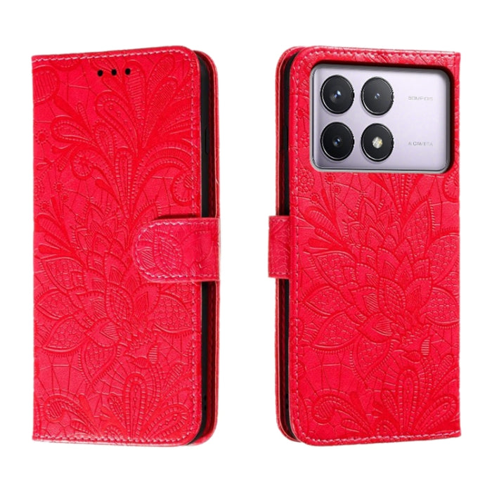 Funda para teléfono de cuero con tapa y estampado de flores de encaje, For Xiaomi Redmi A3, For Xiaomi Redmi Note 13 Pro 4G, For Xiaomi Redmi Note 13 4G, For Xiaomi Redmi K70E, For Xiaomi Redmi Note 13R Pro, For Xiaomi 14 Ultra, For Xiaomi Redmi K70