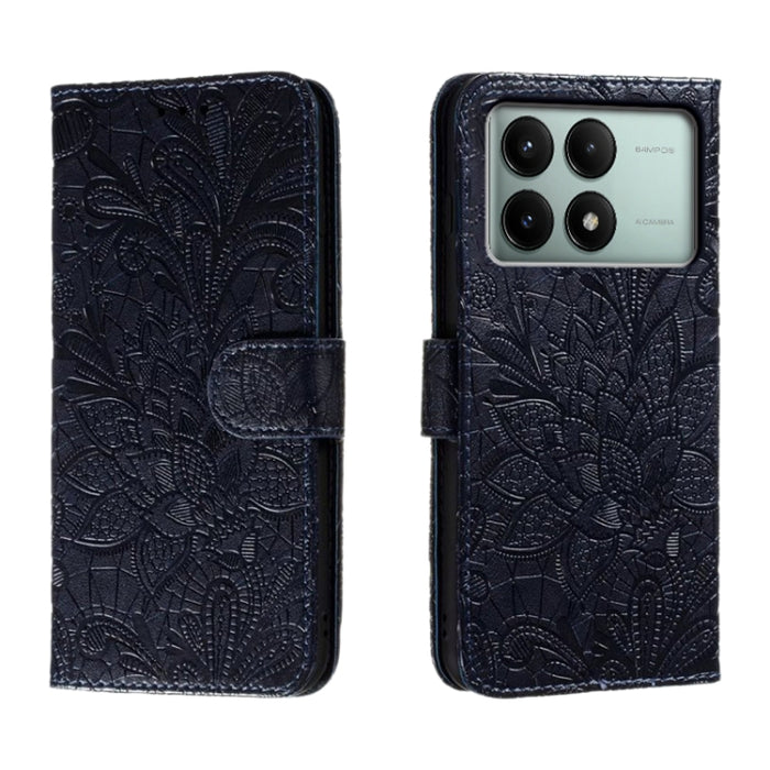 Funda para teléfono de cuero con tapa y estampado de flores de encaje, For Xiaomi Redmi A3, For Xiaomi Redmi Note 13 Pro 4G, For Xiaomi Redmi Note 13 4G, For Xiaomi Redmi K70E, For Xiaomi Redmi Note 13R Pro, For Xiaomi 14 Ultra, For Xiaomi Redmi K70