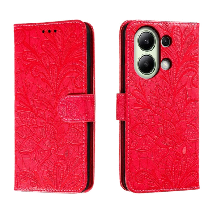 Funda para teléfono de cuero con tapa y estampado de flores de encaje, For Xiaomi Redmi A3, For Xiaomi Redmi Note 13 Pro 4G, For Xiaomi Redmi Note 13 4G, For Xiaomi Redmi K70E, For Xiaomi Redmi Note 13R Pro, For Xiaomi 14 Ultra, For Xiaomi Redmi K70