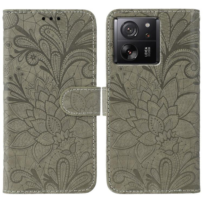 Funda para teléfono de cuero con tapa y estampado de flores de encaje, For Xiaomi 17 Pro, For Xiaomi 17, For Xiaomi 15T Pro 5G, For Xiaomi 15T 5G, For Xiaomi Poco F7 Ultra / Redmi K80 Pro, For Xiaomi Poco F7 Pro / Redmi K80                             ...