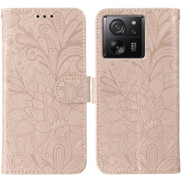 Funda para teléfono de cuero con tapa y estampado de flores de encaje, For Xiaomi 17 Pro, For Xiaomi 17, For Xiaomi 15T Pro 5G, For Xiaomi 15T 5G, For Xiaomi Poco F7 Ultra / Redmi K80 Pro, For Xiaomi Poco F7 Pro / Redmi K80                             ...