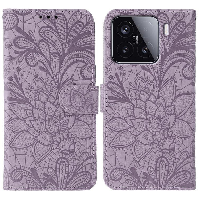 Funda para teléfono de cuero con tapa y estampado de flores de encaje, For Xiaomi 17 Pro, For Xiaomi 17, For Xiaomi 15T Pro 5G, For Xiaomi 15T 5G, For Xiaomi Poco F7 Ultra / Redmi K80 Pro, For Xiaomi Poco F7 Pro / Redmi K80                             ...